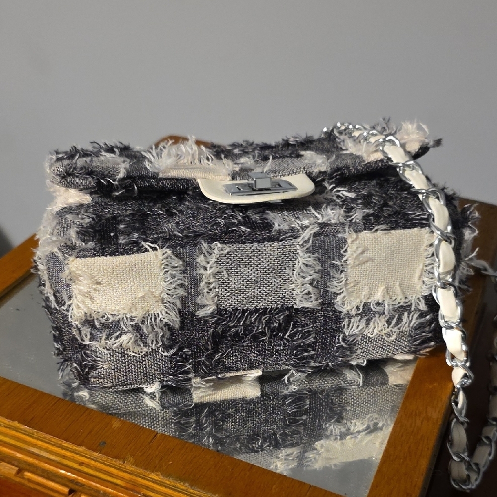 Chic Denim Patchwork Crossbody Bag - image 6